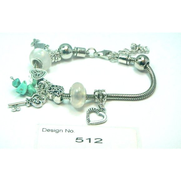 Turquoise Gemstone-Energy-Bracelet &Charm-European Style -512 - Picture 7 of 7